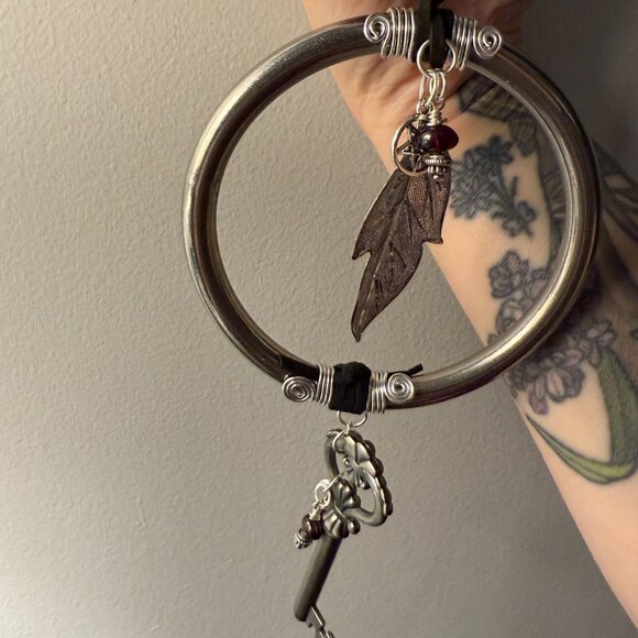 Handmade Door Dangle Charm for Home Protection *READ BELOW* Mixed Metals & Suede - Picture 8 of 8